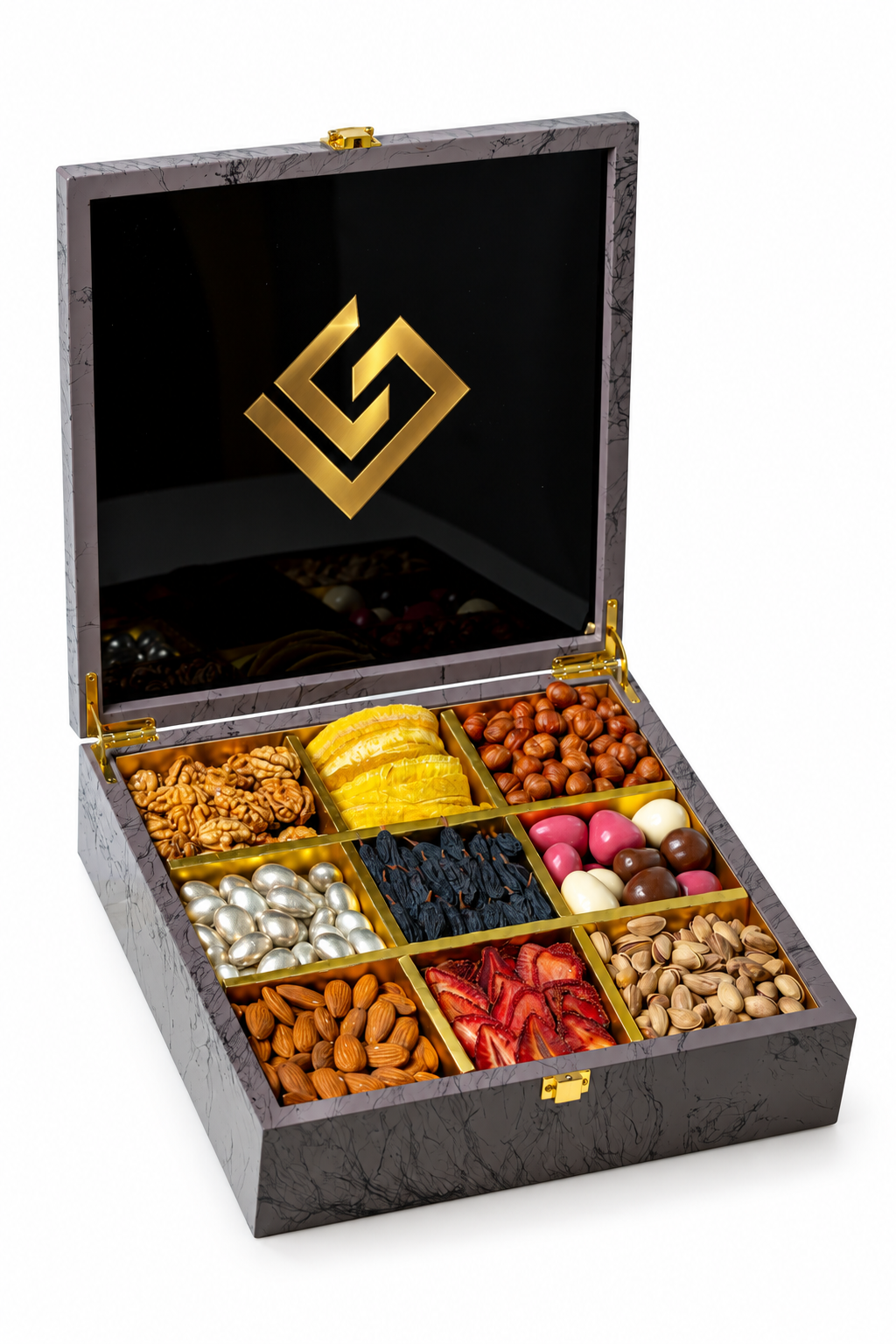 9 bölməli MDF və dəri premium qutu